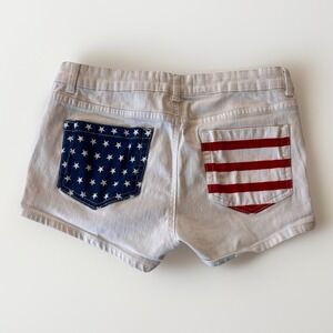 3/$25 SALE! Lascana for Venus Women's Shorts Size 8 White American Flag Pockets